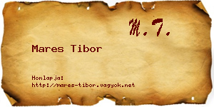 Mares Tibor névjegykártya